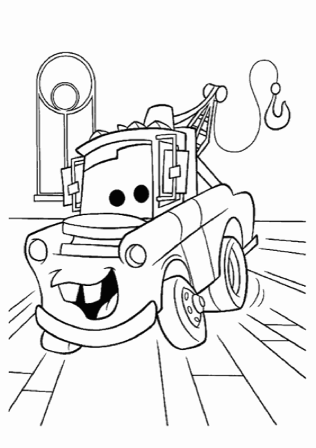 Cars 2 Tow Mater Colouring Page Printable  ecoloringpage 