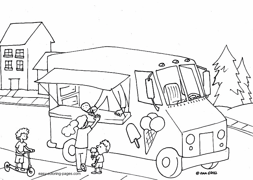 ice cream truck coloring pages - photo #7
