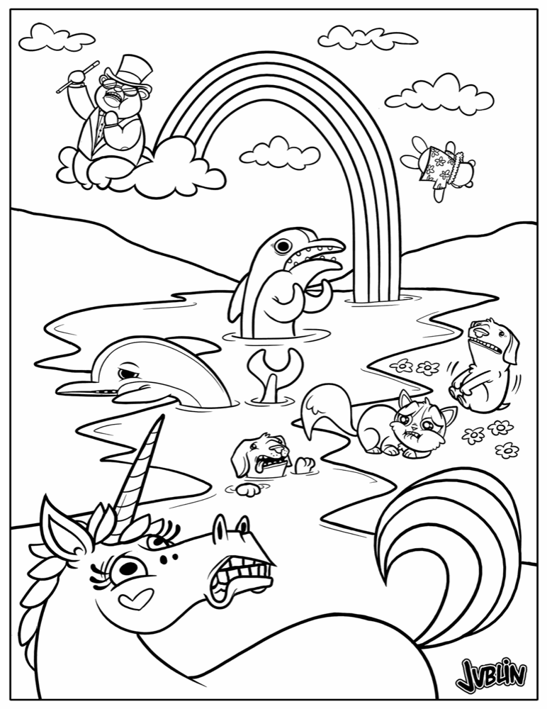 rainbow and unicorn coloring pages - photo #26