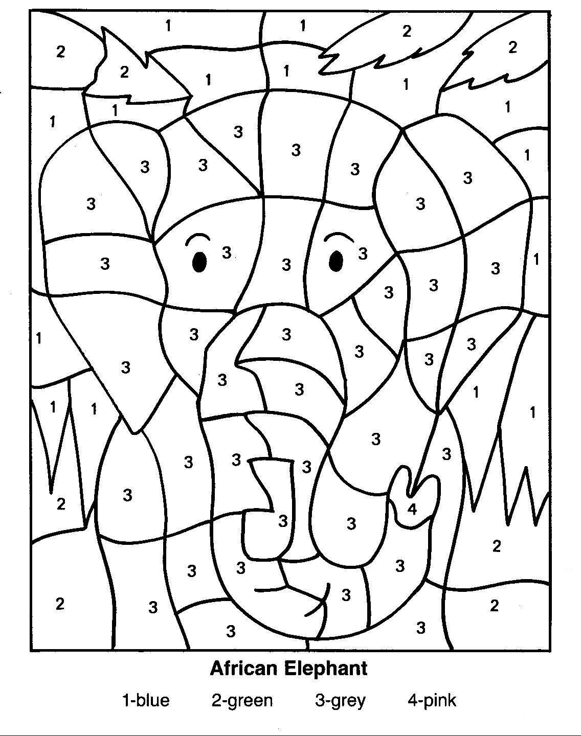 Free coloring pages of color by code