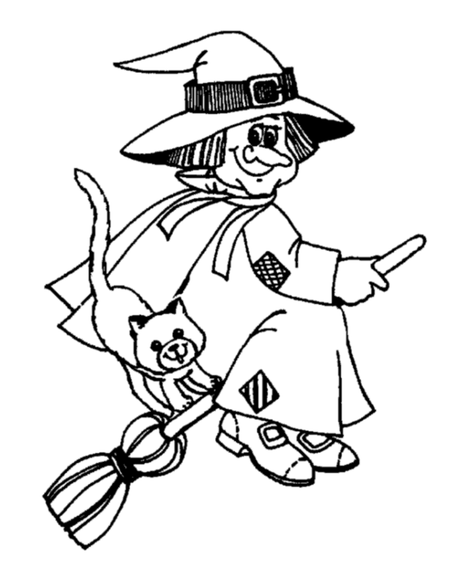 halloween black cat coloring pages for kids - photo #29