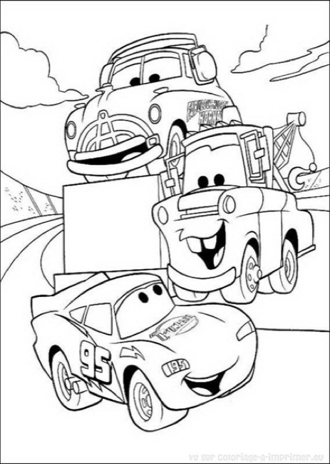 cars doc mcqueen mater printable coloring page