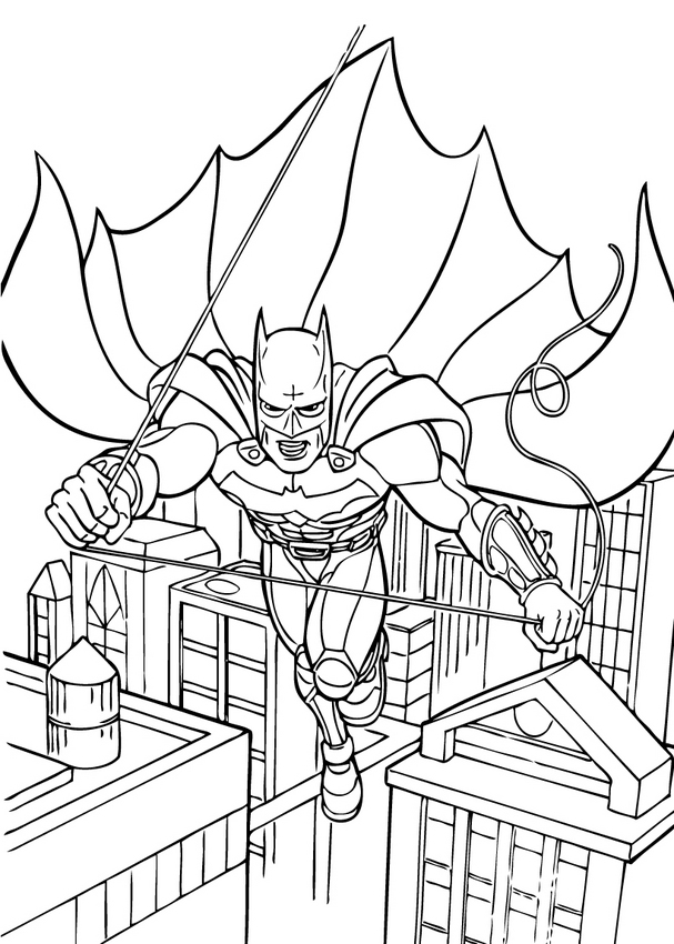 batman-dark-knight-swinging-in-gotham-city-coloring-page-printable