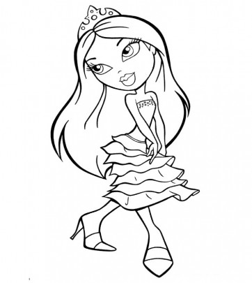 Bratz Princess Yasmin Coloring - Bratz Princess Jade Coloring Page Printable 362x405 