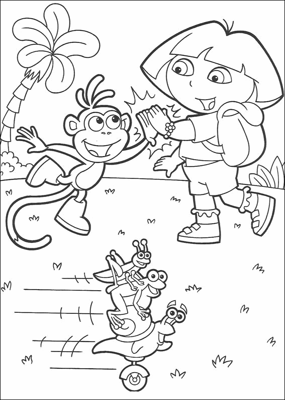 dora-the-explorer-and-boots-and-fiesta-trio-printable-coloring-page