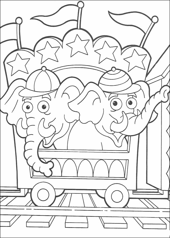 dora-the-explorer-two-elephants-in-a-train-car-printable-coloring-page