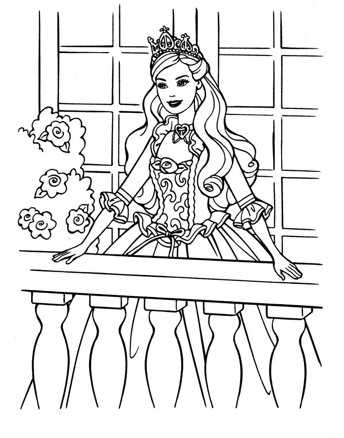 princess-barbie-on-a-balcony-coloring-page