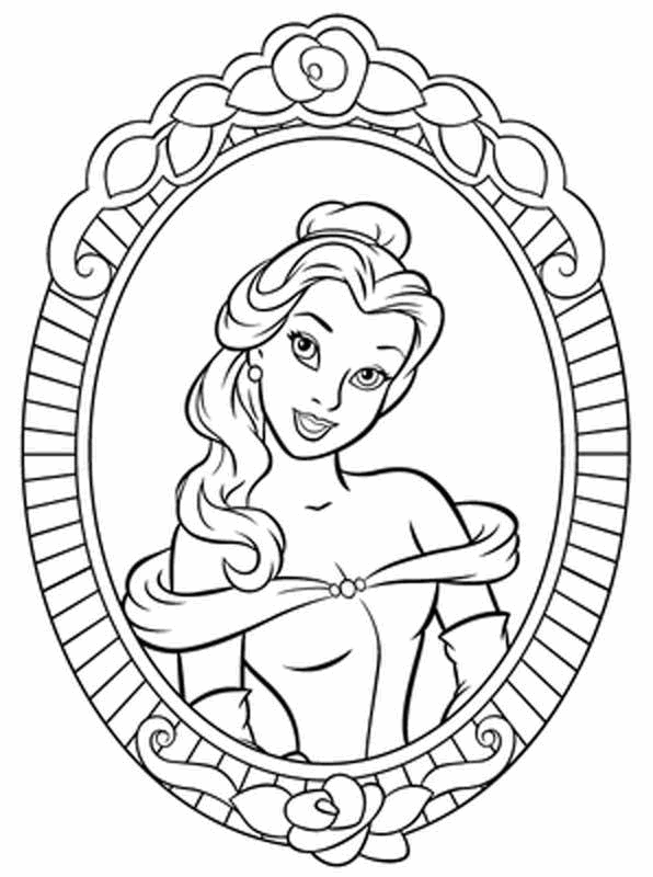 disney-princess-belle-picture-frame-coloring-page
