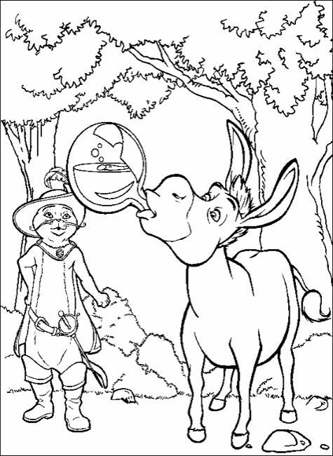shrek-donkey-puss-n-boots-printable-coloring-page