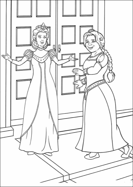 shrek-fiona-and-mother-printable-colouring-page