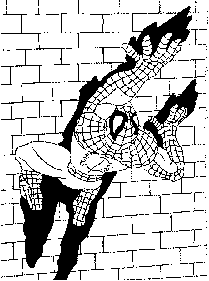 marvel-superhero-spiderman-crawling-up-wall-coloring-page-printable