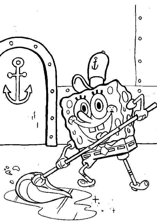 spongebob-mopping-printable-coloring-page