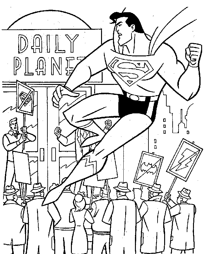 superman-in-front-of-the-daily-planet-printable-coloring-page
