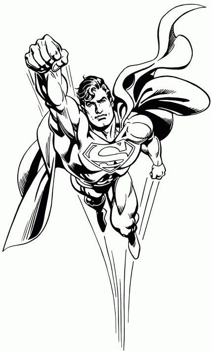 superman-on-his-way-printable-coloring-page