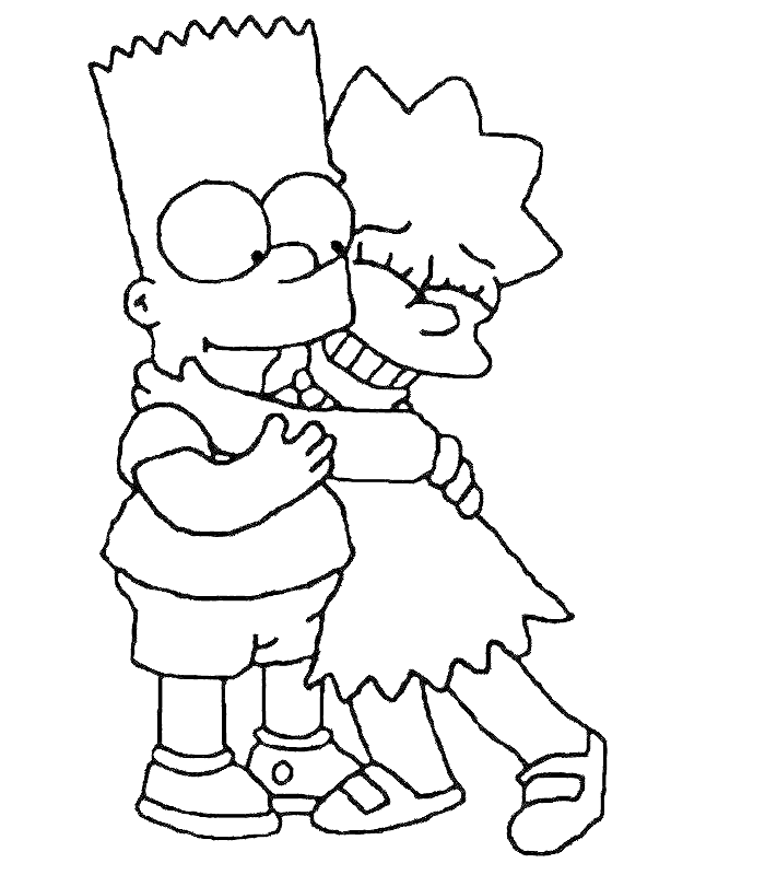 the-simpsons-bart-and-lisa-simpson-coloring-page-printable-for-kids