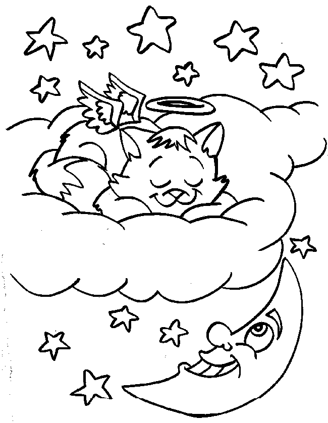 angel-cat-angel-with-halo-sleeping-on-a-cloud-with-moon-and-stars-coloring-page-for-kids-printable