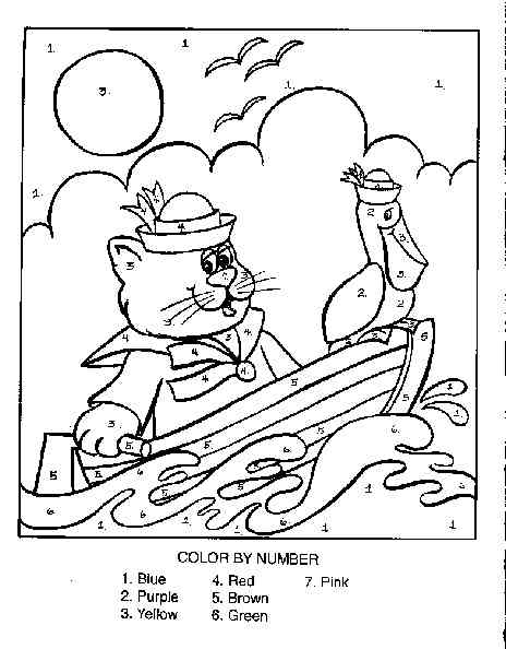 color-by-numbers-cat-and-pelican-on-a-boat-coloring-page-for-kids-printable