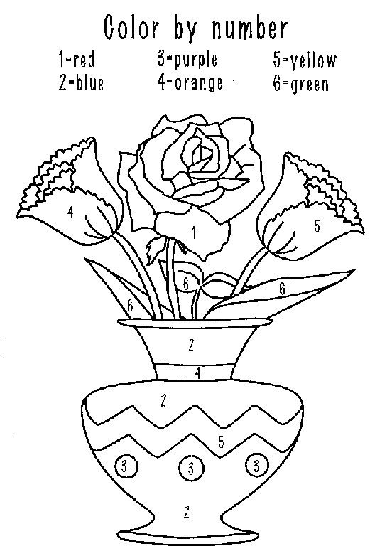 color-by-numbers-flowers-roses-in-a-vase-coloring-page-for-kids-printable