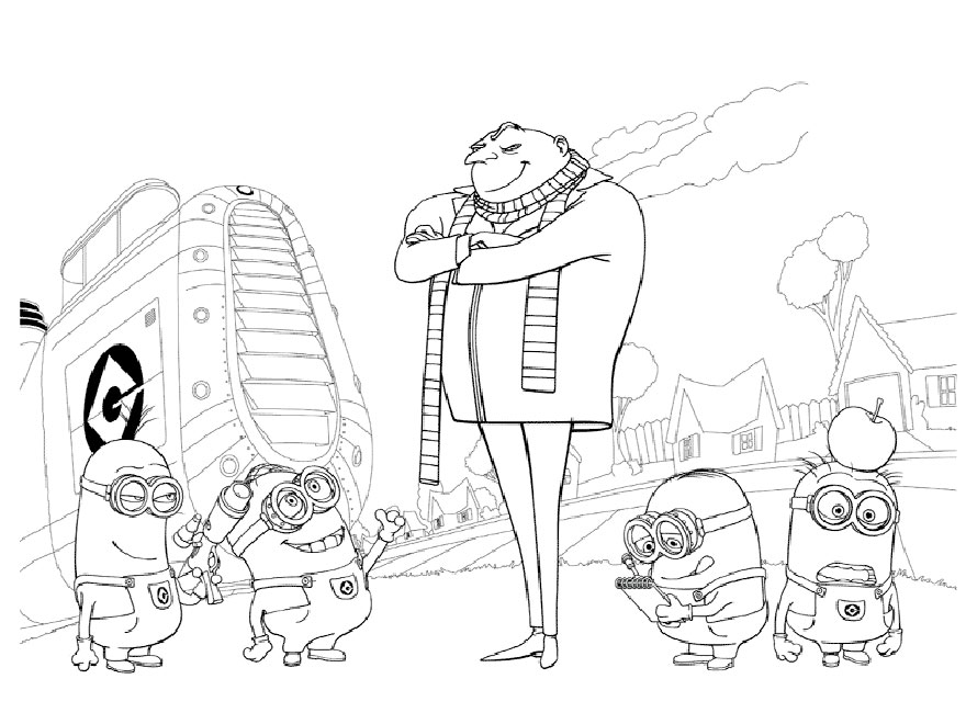 Despicable-me-gru-and-minions-coloring-pages-printable